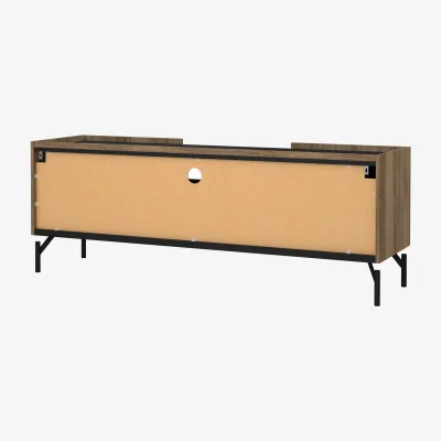 The Range Hillerod TV Unit, Natural Oak and Black, 2 Doors 1 Drawer - Black and Natural