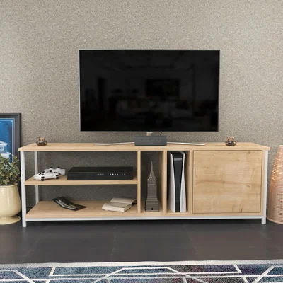 The Range Oneida Wide Tv Stand - Sapphire Oak and White - Sapphire Oak