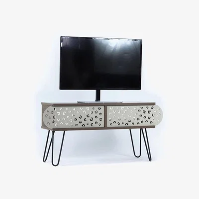 The Range Illia TV Unit Stand No3 Walnut Black - Walnut & Black