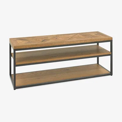 Teddy Beau Bentley Rustic Oak And Peppercorn Open Entetainment Unit
