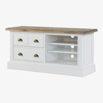 Teddy Beau Rowico Lulworth White TV Unit Cabinet