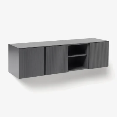 Westwing Wall-Mounted Lowboard Shea with Ribbed Front