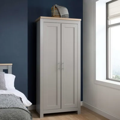 Arighi Bianchi Burwick 2DR Wardrobe, Light Grey