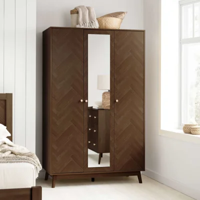 Arighi Bianchi Challis Wardrobe with Mirror, Walnut