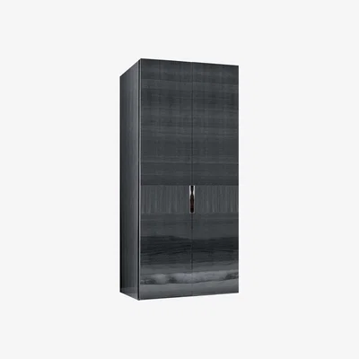 Barker and Stonehouse Borgia 2 Door Wardrobe, Grey High Gloss