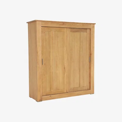 Barker and Stonehouse Ibex Sliding Door Wardrobe, 776 Oak Wood | Barker & Stonehouse