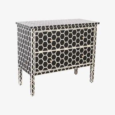 Barker and Stonehouse Bahia 2 Drawer Chest, Black | Barker & Stonehouse