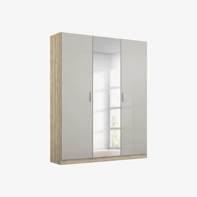 Barker and Stonehouse Moritz 3 Hinged Door Wardrobe, Grey | Barker & Stonehouse