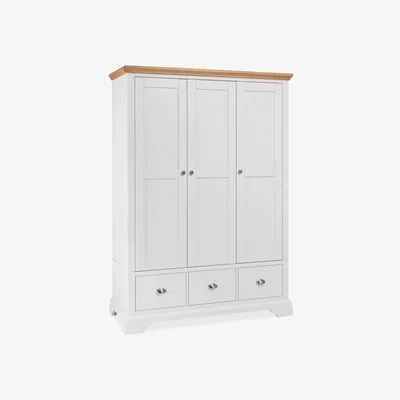 Barker and Stonehouse Carrington Triple Wardrobe, White Oak Wood | Barker & Stonehouse