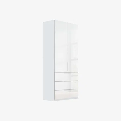 Barker and Stonehouse Atlanta 2 Door Wardrobe, White Glass | Barker & Stonehouse