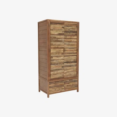 Barker and Stonehouse Charlie Reclaimed Wood 2 Door Wardrobe, Brown | Barker & Stonehouse