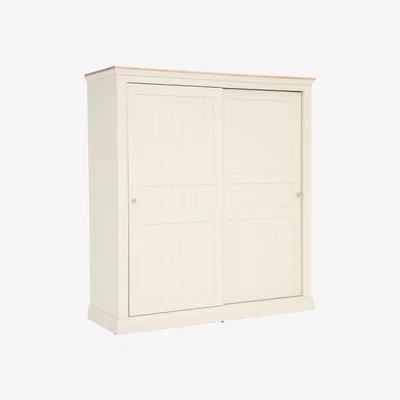 Barker and Stonehouse Staithes Sliding Wardrobe, Neutral Oak Wood | Barker & Stonehouse