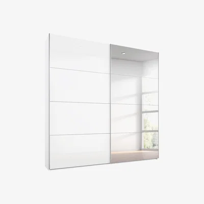 Barker and Stonehouse Moritz 2 Door Gliding Wardrobe, White | Barker & Stonehouse