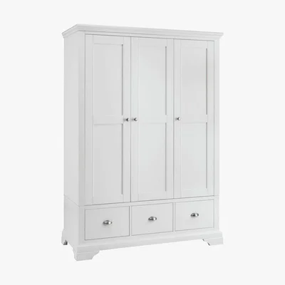 Barker and Stonehouse Carrington Triple Wardrobe, White