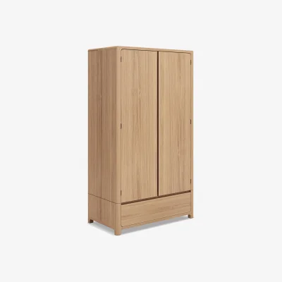 Barker and Stonehouse Hadrian 2 Doors 1 Drawer Wardrobe K/D, Neutral Oak | Barker & Stonehouse