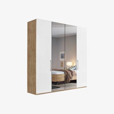 Barker and Stonehouse Trantini 4 Door Bi-Fold Wardrobe, White Gloss | Barker & Stonehouse