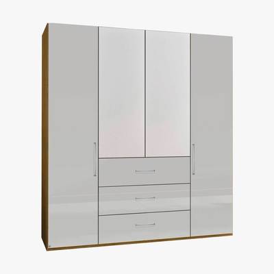 Barker and Stonehouse Trantini High Polish Folding Door Wardrobe With Mirror And Drawers
