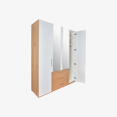 Barker and Stonehouse Modello 3 Drawer Hinged Wardrobe, White Wood | W180.1cm | Barker & Stonehouse