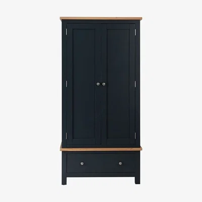 Chiltern Oak Furniture Salisbury Blue Painted Oak Gents Wardrobe