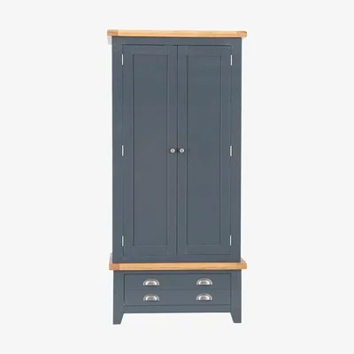 Chiltern Oak Furniture Hampshire Blue Painted Oak Double Wardrobe