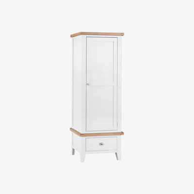 Chiltern Oak Furniture Suffolk White Painted Oak Single Wardrobe