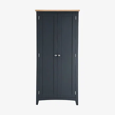 Chiltern Oak Furniture Gloucester Midnight Grey Painted Oak Full Hanging Wardrobe