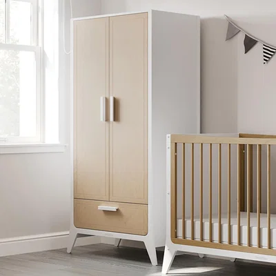 Cuckooland SnuzFino Two Door Wardrobe - White and Natural