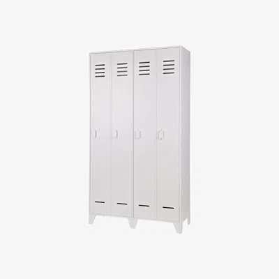 Cuckooland Locker Style 2 Door Cabinet in White Pine by Woood