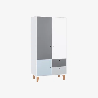 Cuckooland Vox Concept 2 Door Wardrobe in Grey & Blue