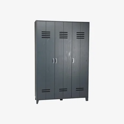 Cuckooland Kids Locker Style 3 Door Wardrobe in Granite Pine by Woood
