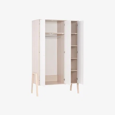 Cuckooland Vox Spot 3 Door Wardrobe in Acacia & White