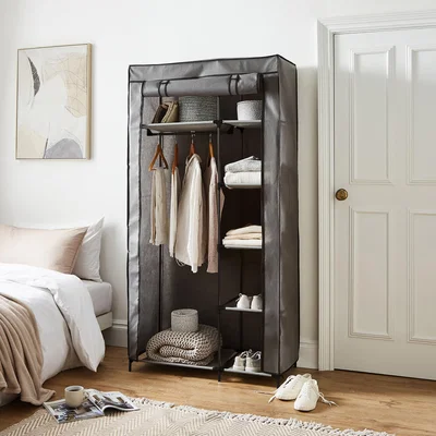 Dunelm Single Fabric Wardrobe Grey
