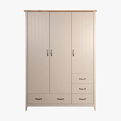 Dunelm Norfolk Grey 4 Drawer Triple Wardrobe Grey