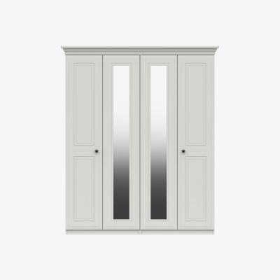 Dunelm Portia 4 Door Wardrobe, Mirrored White