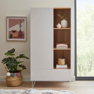 Dunelm Penelope Grey Hairpin Double Wardrobe Dove (Grey)