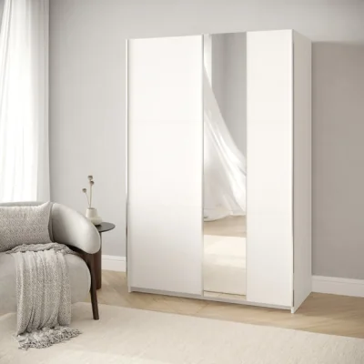Dunelm Jax 120cm Sliding Wardrobe with 1 Mirror