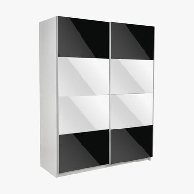 Dunelm Ellum Black and White Sliding Wardrobe White/Black