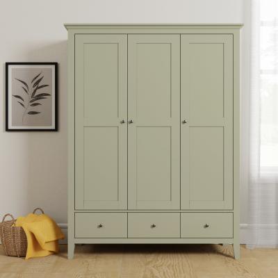 Dunelm Lynton Triple Wardrobe Green