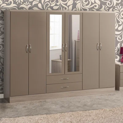 Dunelm Return - Nevada 6 Drawer 2 Door Wardrobe, Oyster Nevada Natural