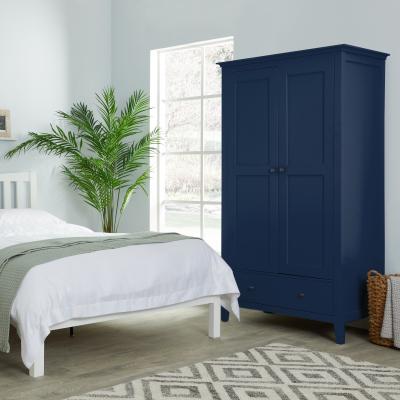 Dunelm Lynton Double, 1 Drawer Wardrobe Navy Blue