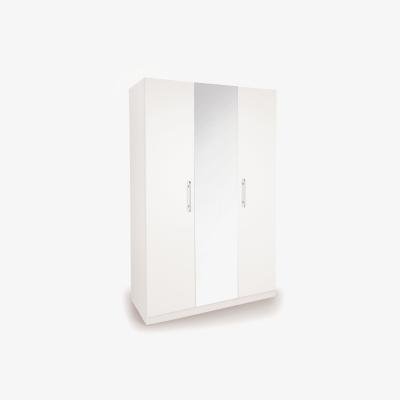Dunelm Acton Triple Wardrobe, White & Mirrored White