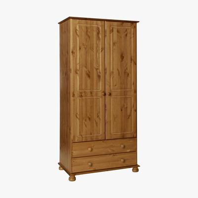 Dunelm Odense Pine 2 Door 2 Drawer Wardrobe Natural