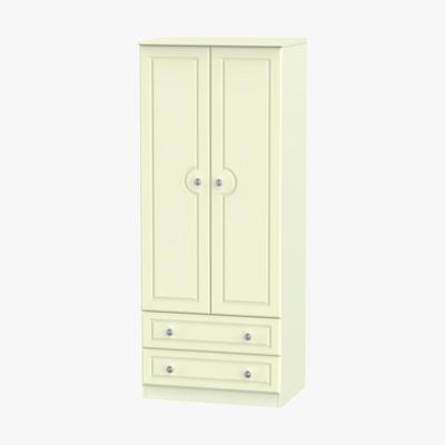 Dunelm Pembroke Cream 2 Drawer Wardrobe Cream