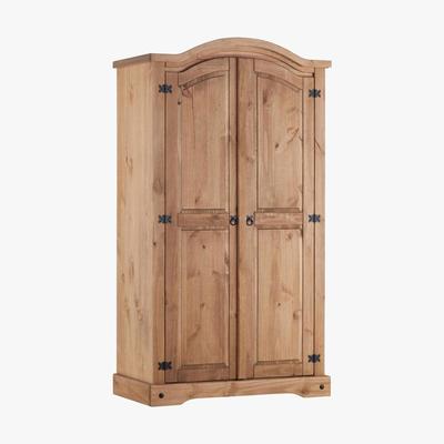Dunelm Corona Pine Curved Top Wardrobe Brown