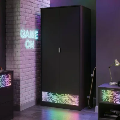 Dunelm X Rocker NeoNite Circuit Edition LED Double Wardrobe