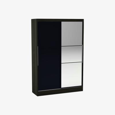 Dunelm Lynx 2 Door Sliding Mirrored Wardrobe Natural/Black