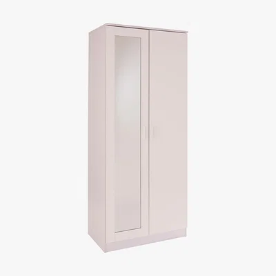 Dunelm Ottawa 2 Door Mirrored Wardrobe White White