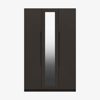 Dunelm Legato Graphite 3 Door Mirrored Wardrobe Black