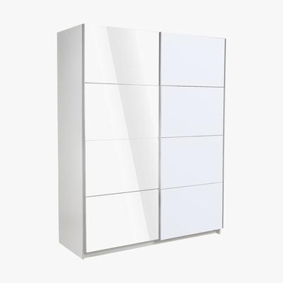 Dunelm Ellum White High Gloss Sliding Wardrobe White