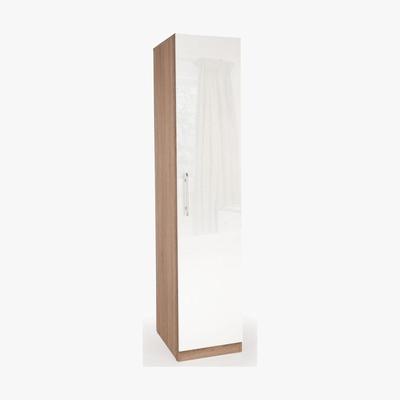 Dunelm Kew High Gloss Single Wardrobe White/Natural